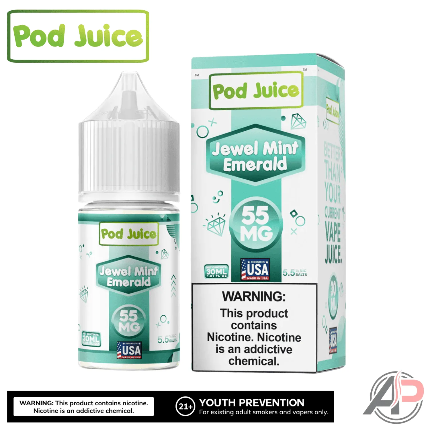 Pod Juice Jewel Mint Emerald Salt Nicotine 30mL