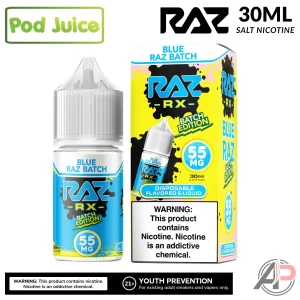 Pod Juice x Raz Blue Raz Batch Salt Nicotine 30mL