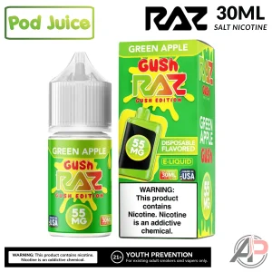 Pod Juice x Raz Green Apple Gush Salt Nicotine 30mL