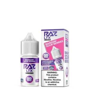 Pod Juice X Raz LTX Bangin' Sour Berries Tobacco Free Nicotine 30ml Salt E-Juice