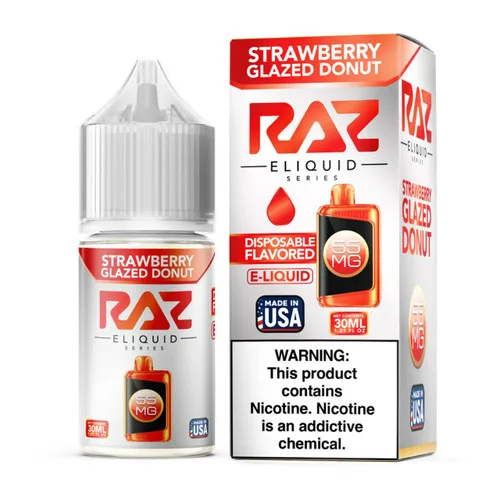 Pod Juice x RAZ Salt Strawberry Glazed Donut Tobacco Free Nicotine E-Juice 30ml - Image 2