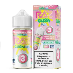 Pod Juice X Raz Strawberry Peach Gush Ice Nixodine 100ML E-Juice