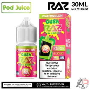 Pod Juice x Raz Watermelon Gush Salt Nicotine 30mL
