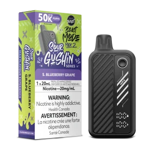 Sour Gushin S. Blueberry Grape Beast Mode Max 2 – Disposable Vape