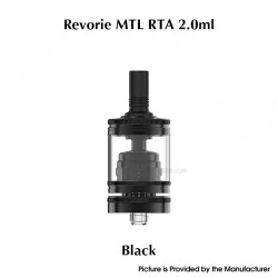 Authentic Ambition Mods Revorie MTL RTA Rebuildable Atomizer - Black, Air Pins 0.8, 1.0, 1.2mm, 2.0ml, 23mm Diameter