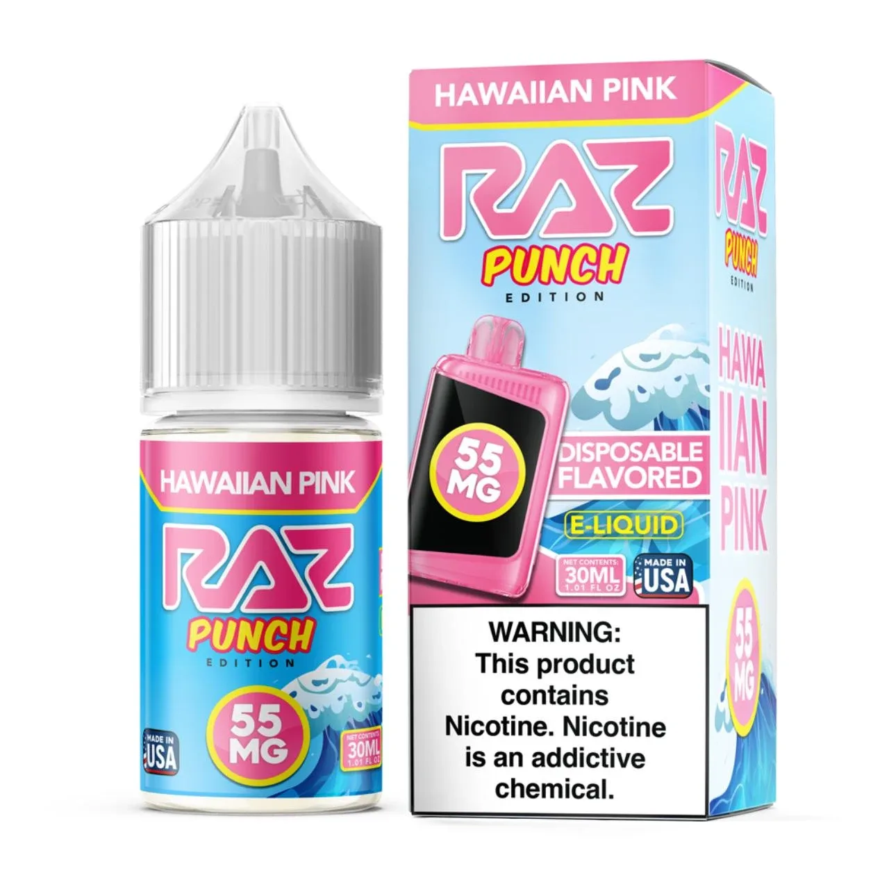 Pod Juice X Raz Salt Hawaiian Pink Tobacco Free Nicotine 30ml Salt E-Juice
