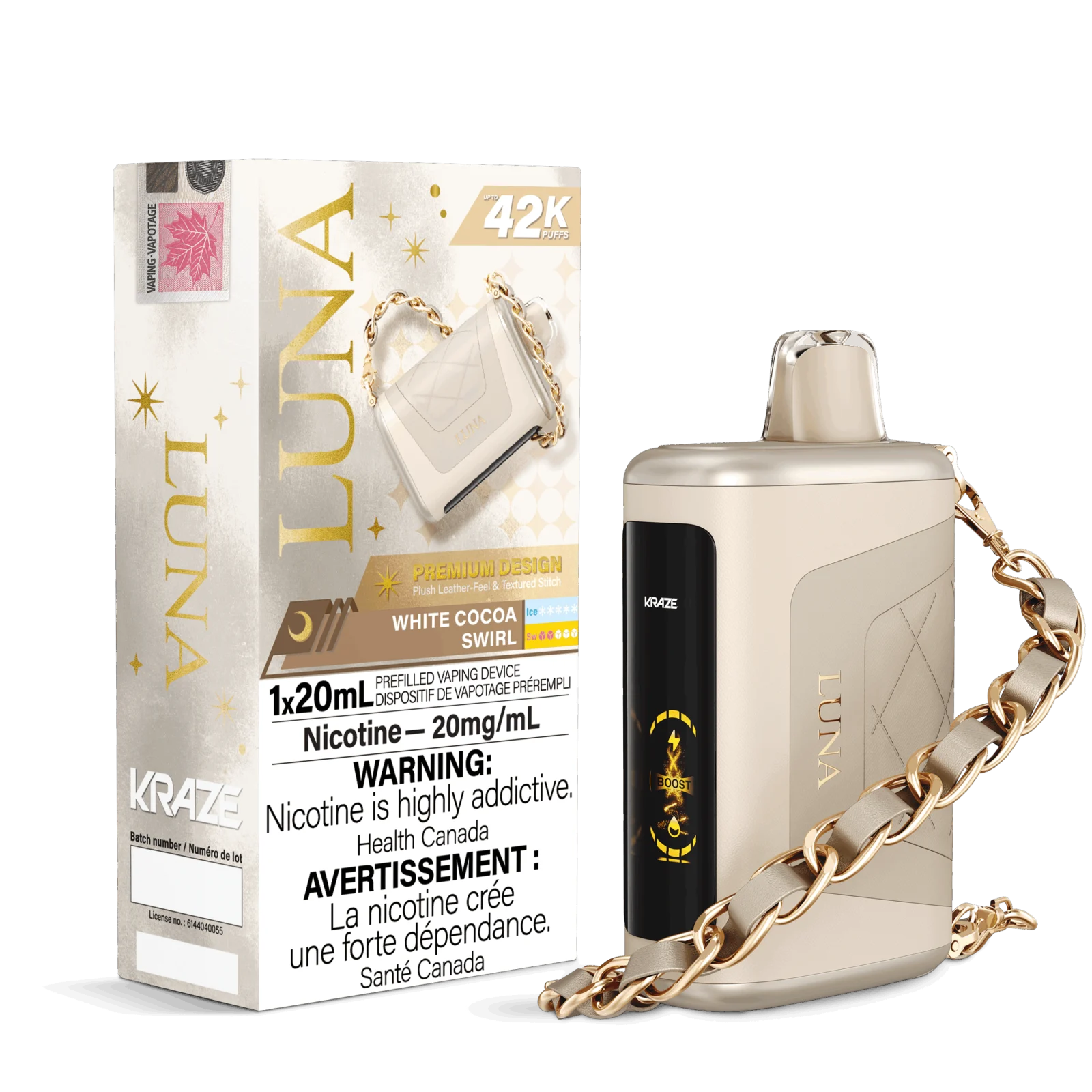 White Cocoa Swirl Kraze Luna – Disposable Vape