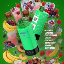 [Ships from EU-1 Warehouse] Airmez Fox 300k 12 in 1 Disposable Kit - Blue Razz Lemonade + Pink Lemonade + Love66 + Peach Ice