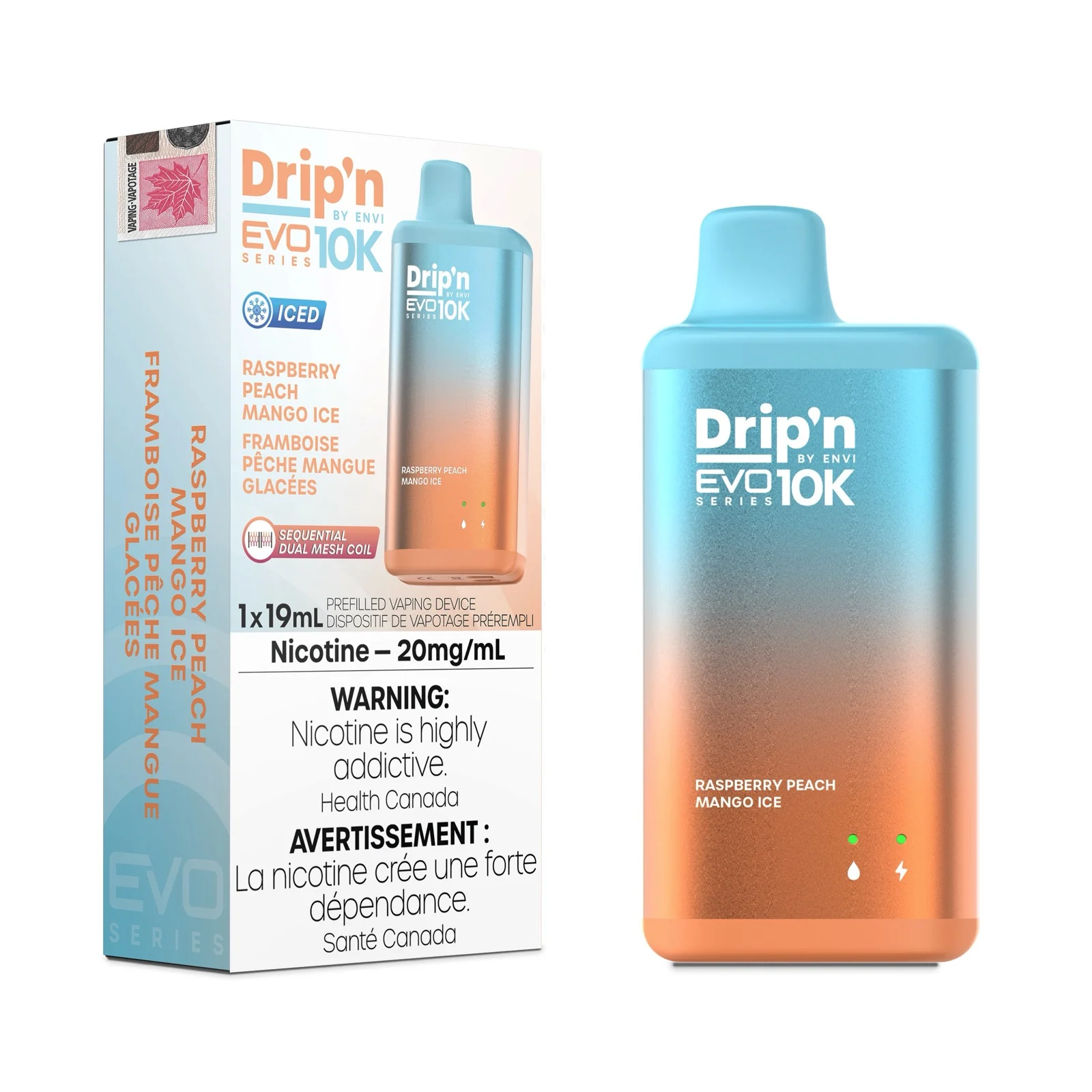Raspberry Peach Mango Ice Drip’n EVO 10K - Image 2