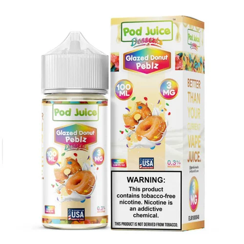 Pod Juice Glazed Donut Peblz Tobacco Free Nicotine E-Juice 100ml - Image 2