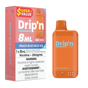 Peach Blue Razz Ice Drip’n by Envi 8mL – Disposable Vape