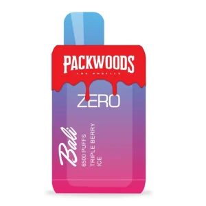 Packwoods+Bali Zero Nicotine Vape 6500 Puffs Disposable Kit 15ML Zero Nic Triple Berry lce