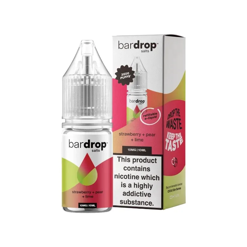 Bar Drop Strawberry Pear & Lime 10ml Nic Salt E-liquid