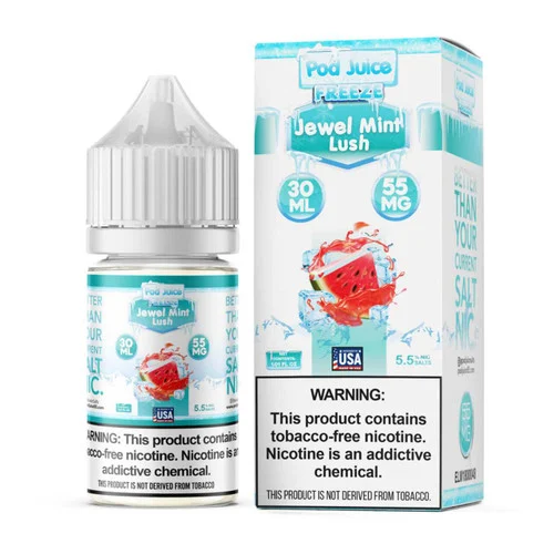 Pod Juice Salt Jewel Mint Lush Freeze Tobacco Free Nicotine E-Juice 30ml - Image 2