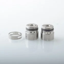 YFTK AFC Kit for Flash e-Vapor V4.5S+ / V4.5 Style RTA - Silver, 1 PC AFC Ring + 1 PC MTL Cap + 1 PC DL Cap