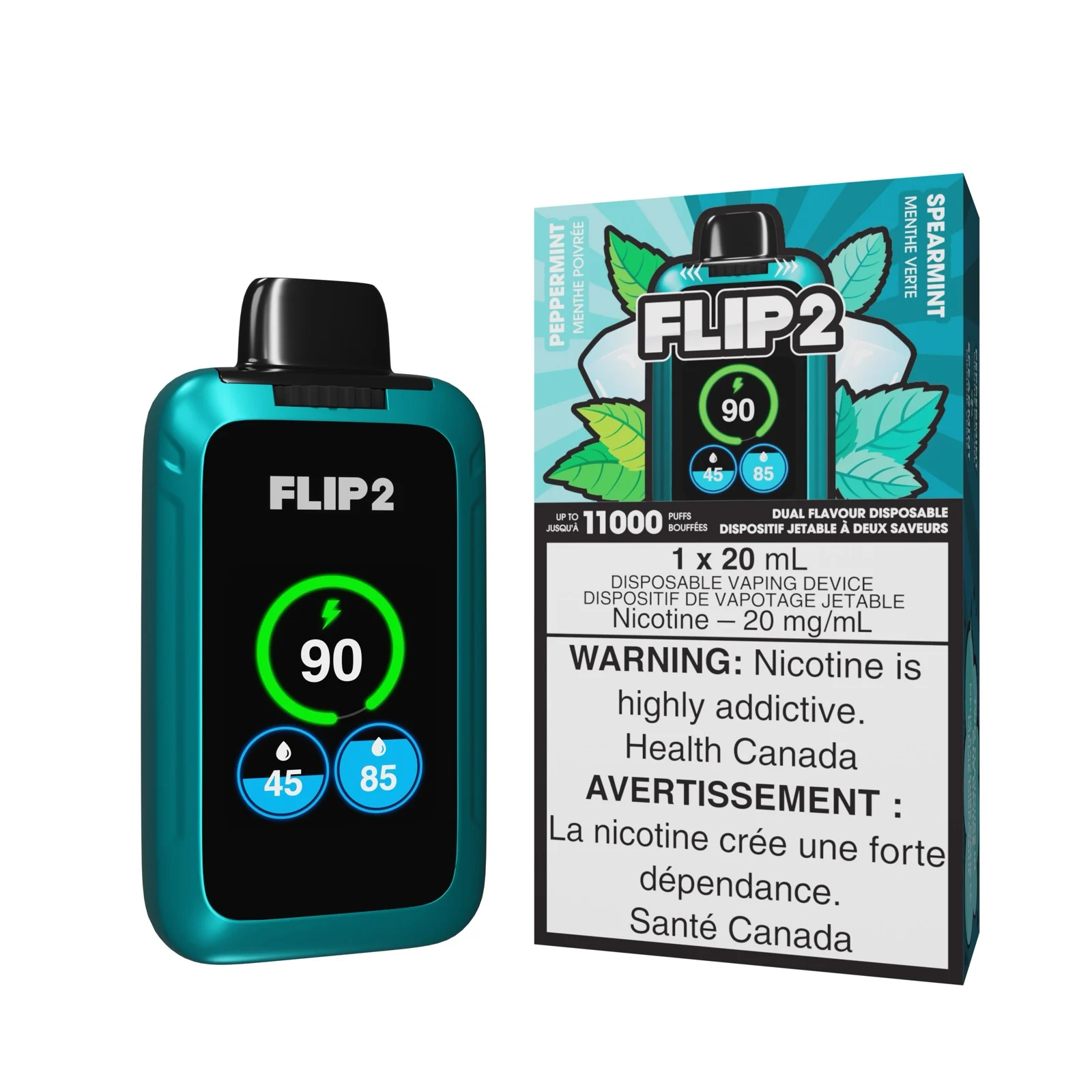 Peppermint and Spearmint Flip 2 – Disposable Vape