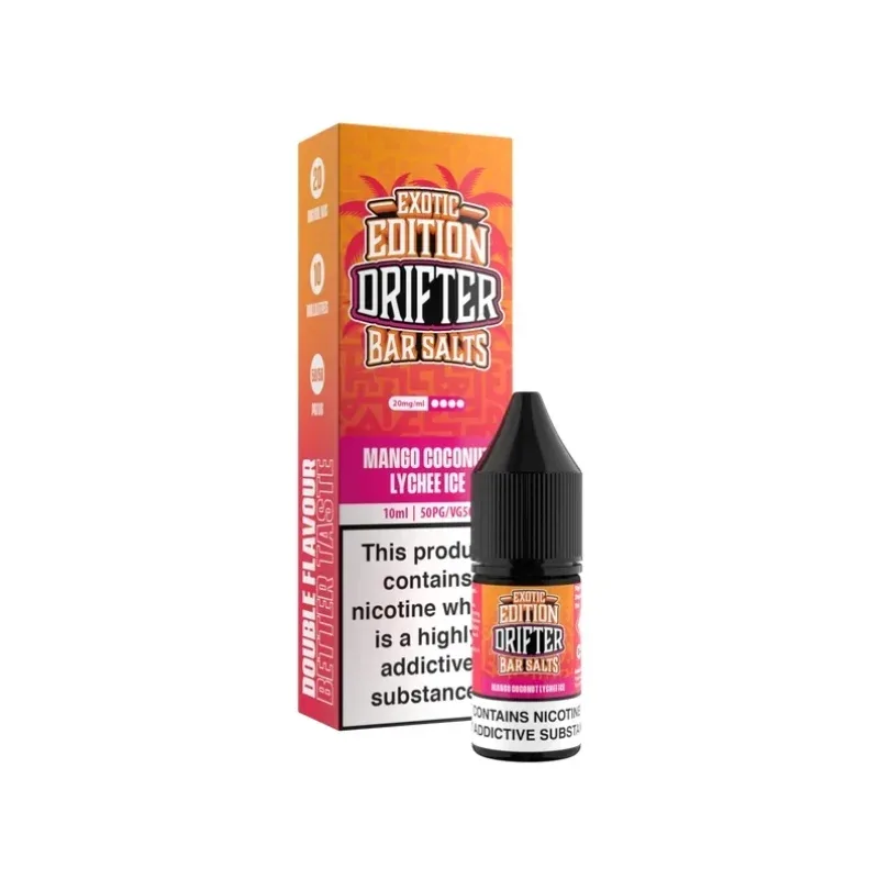 Drifter Bar Salts Exotic Edition Mango Coconut Lychee Ice 10ml Nic Salt E-liquid