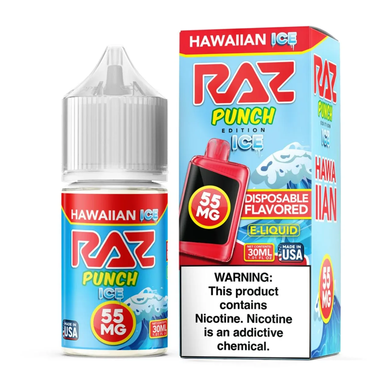 Pod Juice X Raz Salt Hawaiian Ice Tobacco Free Nicotine 30ml Salt E-Juice