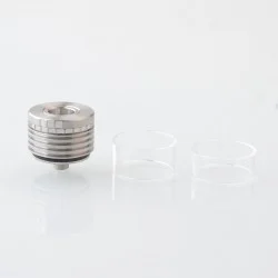 Rekavape Replacement Short Top Full Tank Tube Se for Kuma / Vico Style RTA - Silver, Stainless Steel + Glass