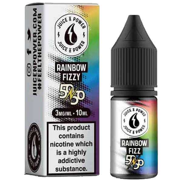 Juice N' Power 50:50 Rainbow Fizzy 10ml E-Liquid