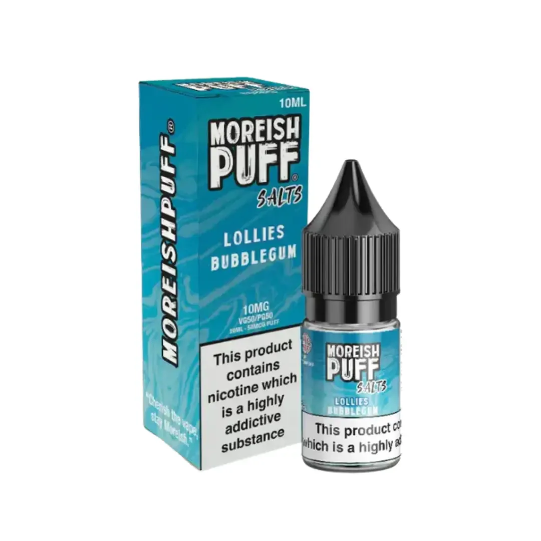 Moreish Puff Lollies Bubblegum 10ml Nic Salt E-liquid