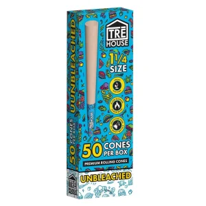 Tre House Premium Pre Roll Cones 1 1/4 Unbleached (Pack of 50)
