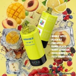 [Ships from EU-1 Warehouse] Airmez Fox 300k 12 in 1 Disposable Kit - Double Apple + Peach Ice + Berry Lemonade