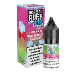 Moreish Puff Iced Watermelon & Cherry Candy Drops 10ml Nic Salt