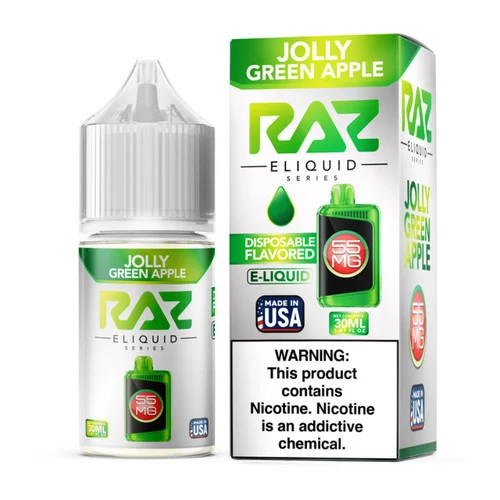 Pod Juice x RAZ Salt Jolly Green Apple Tobacco Free Nicotine E-Juice 30ml - Image 2