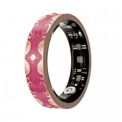 Smart Ring V10 Fitness Tracker with Heart Rate & Blood Oxygen Monitor Brilliant Rose Red, Size 8
