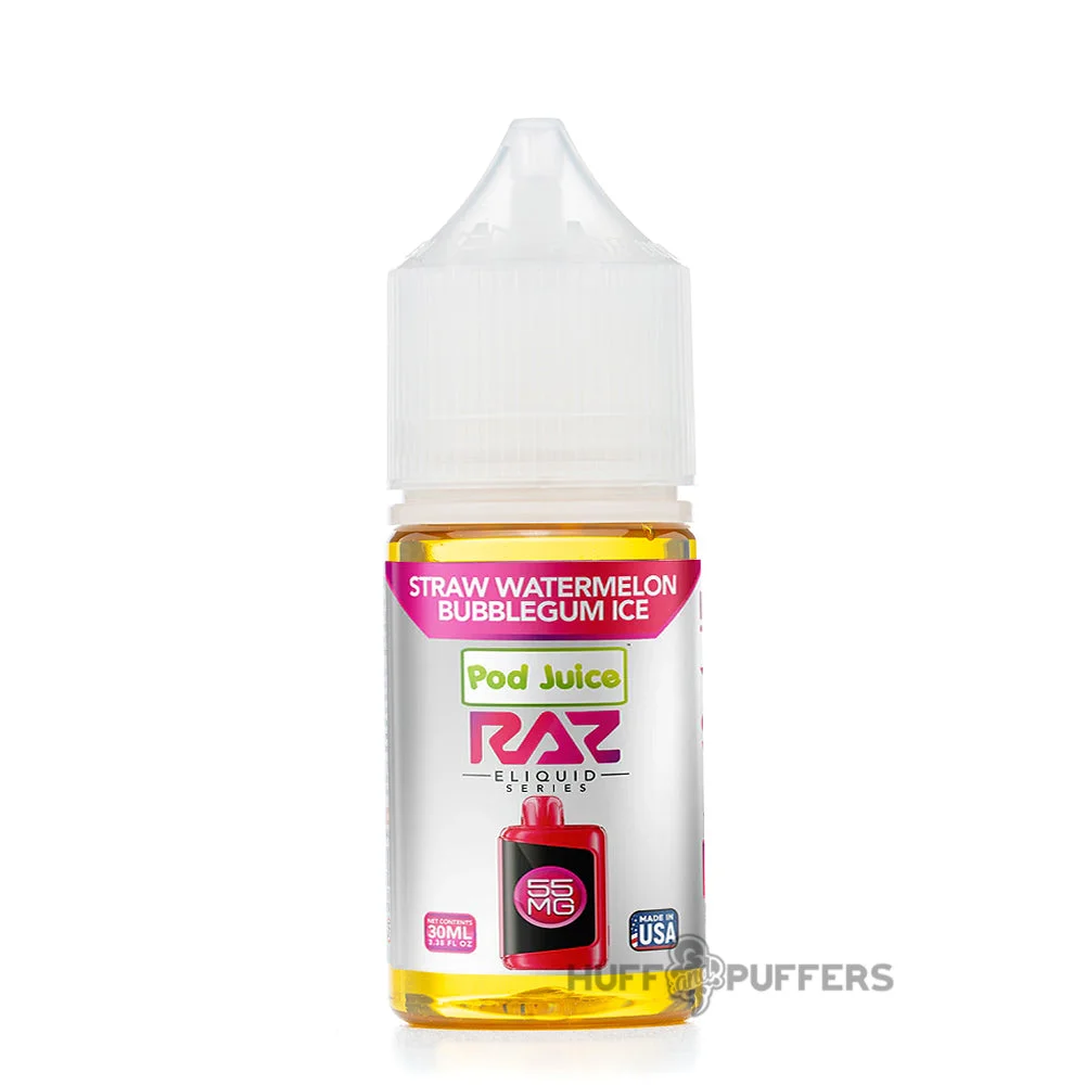Pod Juice X Raz Salt – Straw Watermelon Bubblegum Ice 30mL