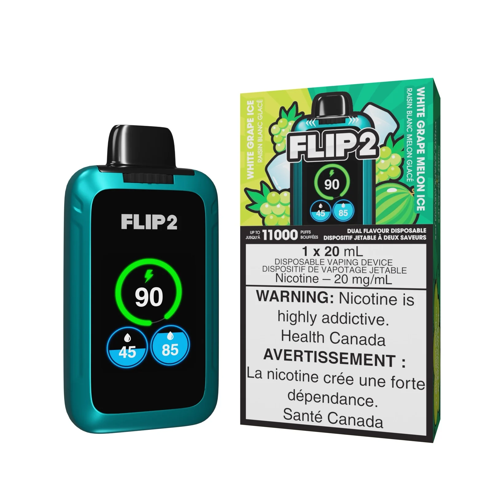 White Grape Ice and White Grape Melon Ice Flip 2 – Disposable Vape