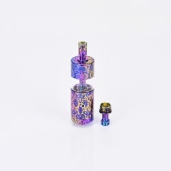 Flash 4.5S+ Style 22mm RTA Rebuildable Tank Atomizer - Flower Pattern, Titanium + Stainless Steel, 22mm Diameter