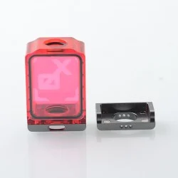 WICK'D XO Style Boro Tank for SXK BB / Billet AIO Box Mod Kit - Translucent Red, Acrylic
