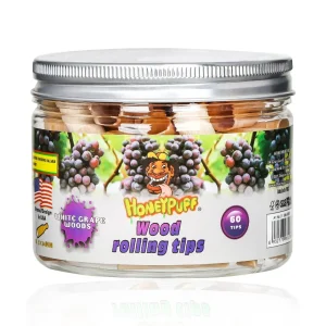 HONEYPUFF WOOD ROLLING TIPS JAR 60COUNT