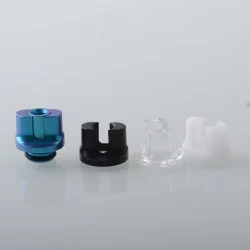 Authentic MK MODS Titanium TA Integrated Drip Tip Set for BB / Billet / Boro AIO Box Mod - Blue, 4 PCS Mouthpiece
