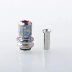 Rekavape Mission XV ARC Style Boro BB Drip Tip Set for BB / Billet Boro Mod - Rainbow Splatter, Titanium + Stainless Steel
