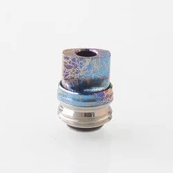 Monarchy Ultra Whistle Style Drip Tip for BB / Billet / Boro AIO Box Mod - Blue, Stainless Steel + Titanium