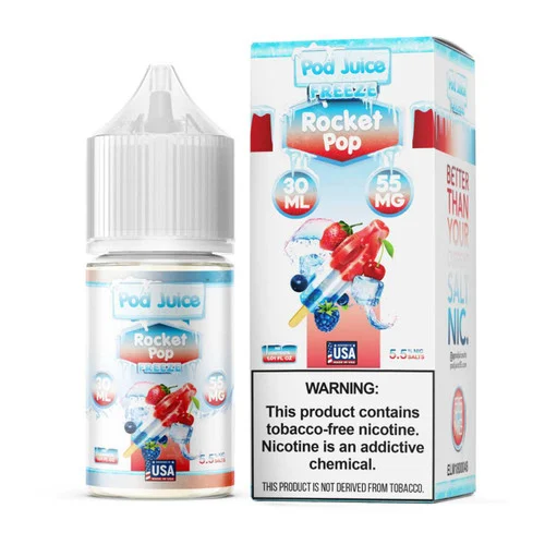 Pod Juice Salt Rocket Pop Freeze Tobacco Free Nicotine E-Juice 30ml - Image 2