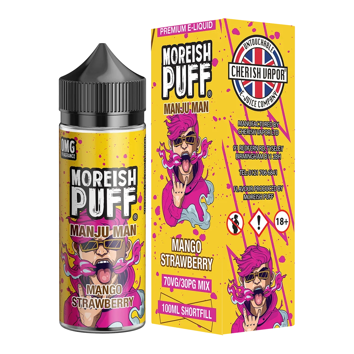 Moreish Puff Manju Man Mango Strawberry 100ml Short Fill