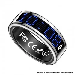 SR16 Digital Display Smart Ring Sleep Tracking Blood Oxygen Heart Rate Monitor with Charging Case - Silver, Size 9