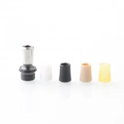 510 Drip Tip Set for RDA / RTA / RDTA Atomizer - Black, 4 PCS Mouthpieces (PEI + PEEK + White POM + Black POM)