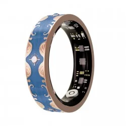 Smart Ring V10 Fitness Tracker with Heart Rate & Blood Oxygen Monitor Sapphire Blue, Size 7