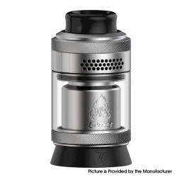 Authentic Thunder Cloud Blaze Solo 2 RTA Rebuildable Tank Atomizer - Silver, 3.5ml / 5.5ml, 25mm Diameter