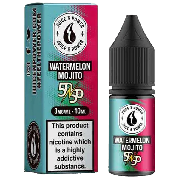 Juice N' Power 50:50 Watermelon Mojito 10ml E-Liquid