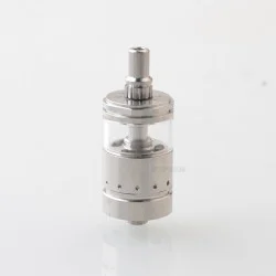 Ghost Ring Style RTA Rebuildable Tank Atomizer - Silver, SS + Glass, 4ml, 22mm Diamter