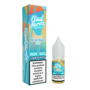 Cloud Nurdz Peach Blue Razz Ice 10ml Nic Salt