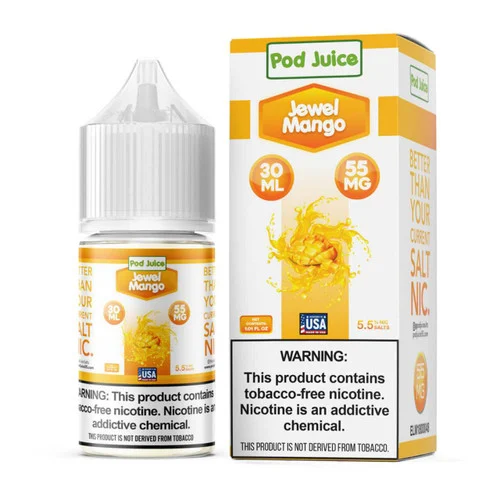 Pod Juice Salt Jewel Mango Tobacco Free Nicotine E-Juice 30ml - Image 2