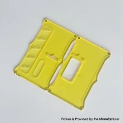 Monarchy Style Front + Back Door Panel Plates for BB / Billet Box Mod - Yellow, Acrylic, Square Hole (2 PCS)