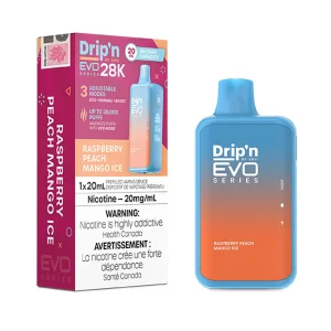 Raspberry Peach Mango Drip’n by Envi EVO Series 28K – Disposable Vape